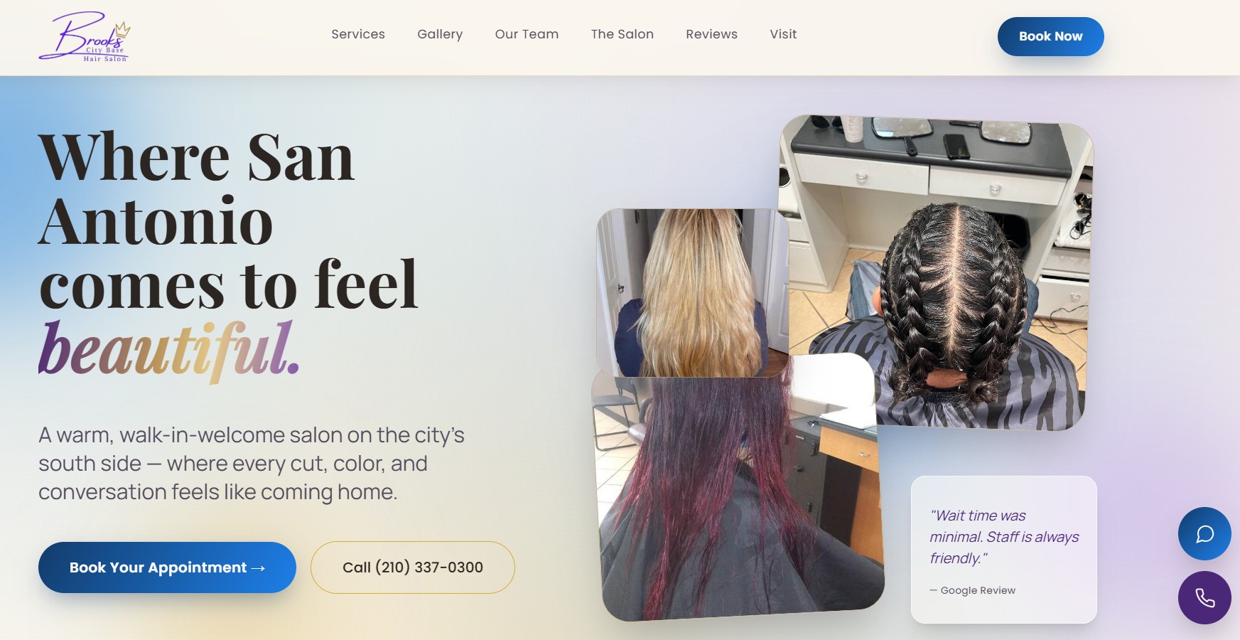 Hair salon website