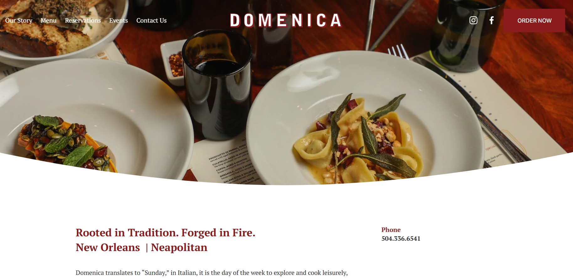 Italian restaurant website