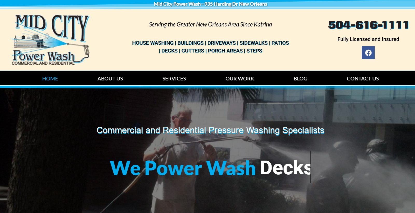 Pressure washing services website