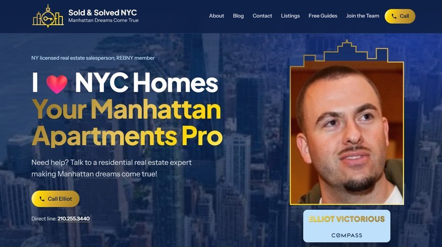 Manhattan realtor website built by Digital Asset Design